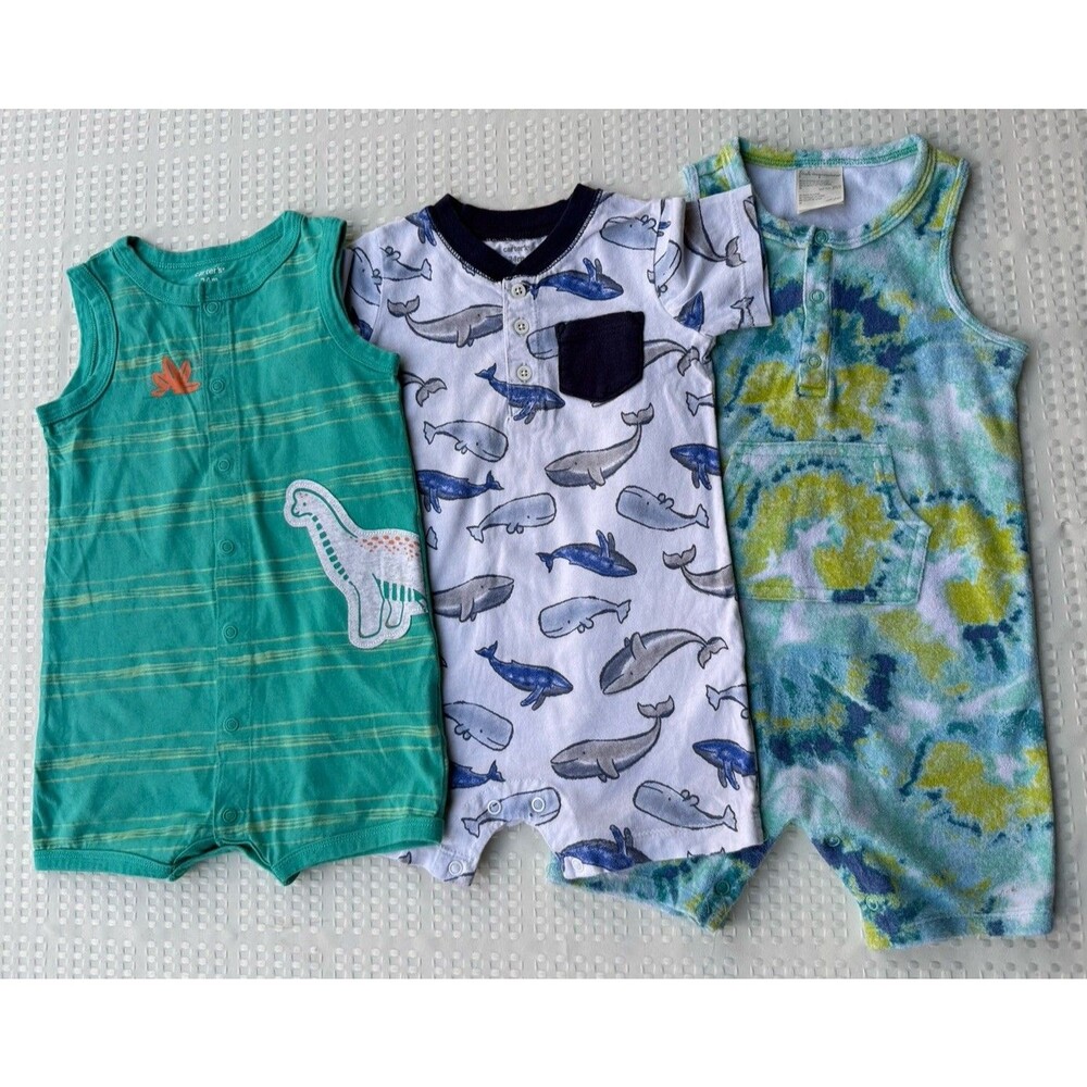 Lot of 3 rompers for Baby Boy Size 24 Months - Various Styles/Brands